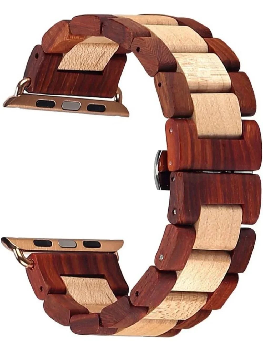 Men's Beige Analog Quartz Natural Hardwood Compatible Waterproof Wooden Watch